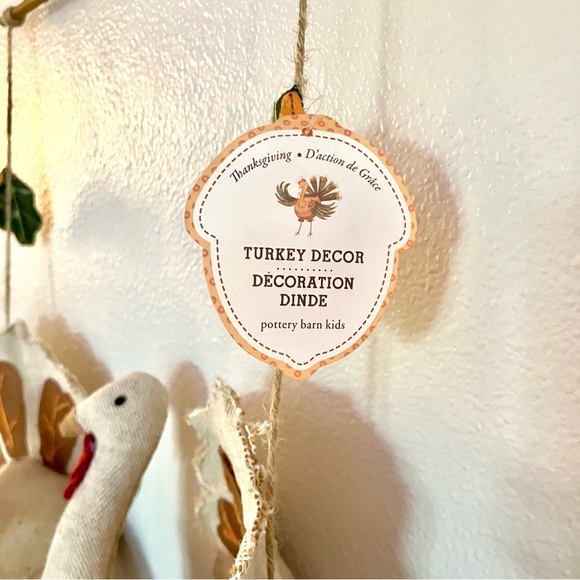 *RARE* Pottery Barn Kids Thanksgiving Turkey Decor Hanging Turkeys Branch Swing - Picture 3 of 10